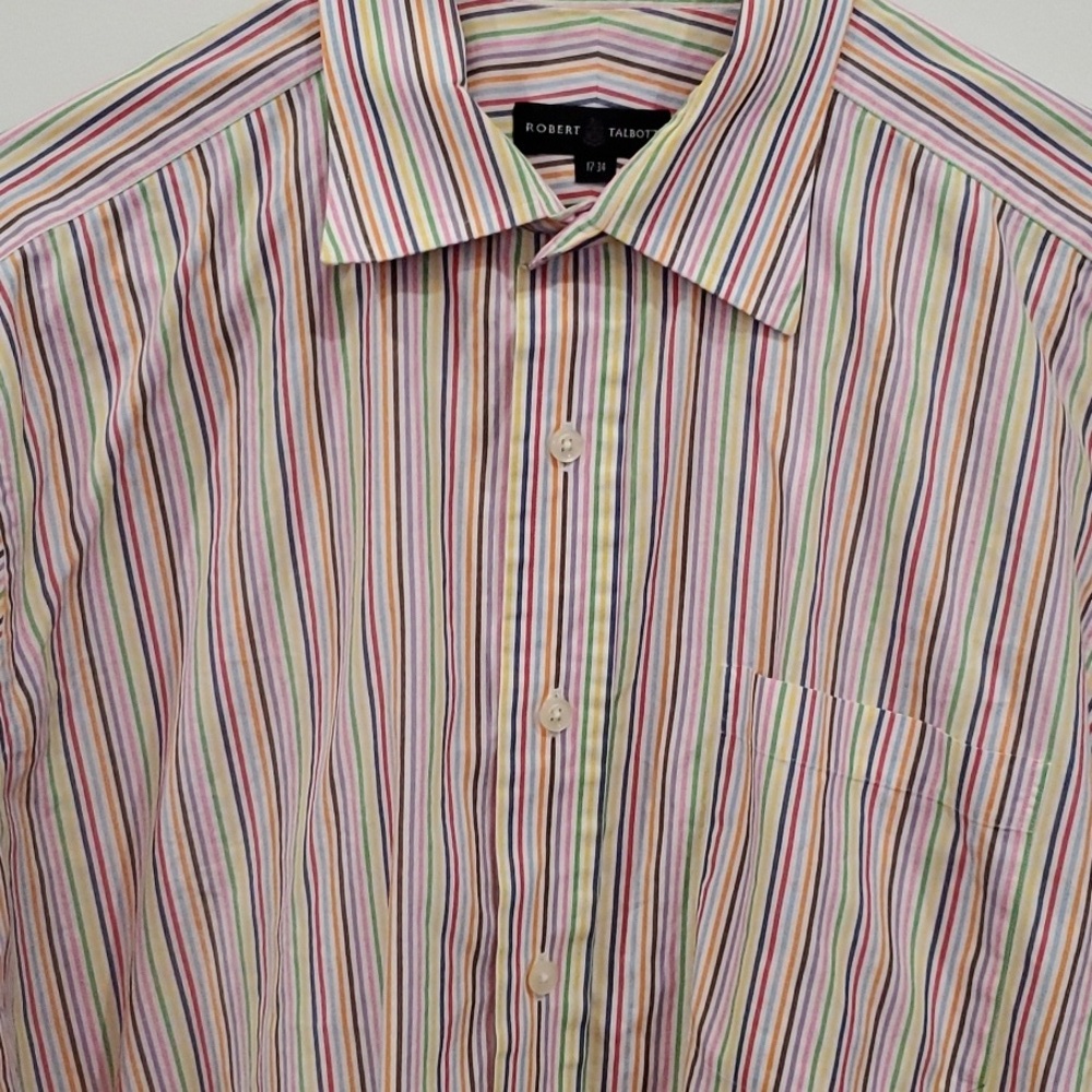 Robert Talbott Men's Rainbow Striped Shirt      17 -34